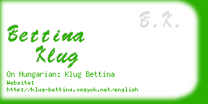 bettina klug business card